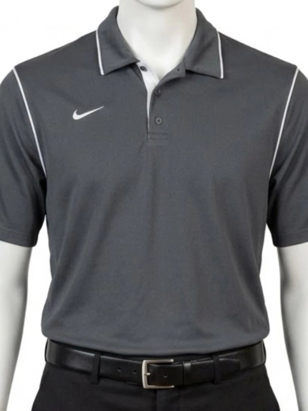 Nike Dri-Fit Men's Polo Shirt Large Gray Golf Performance Athletic Shirt